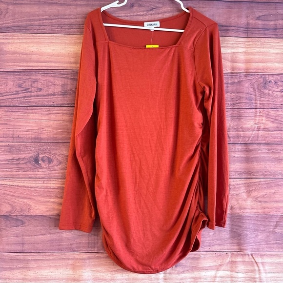 Ginkana Tops - GINKANA Maternity Shirts Square Neck Slim Fit Tee Top Pregnancy